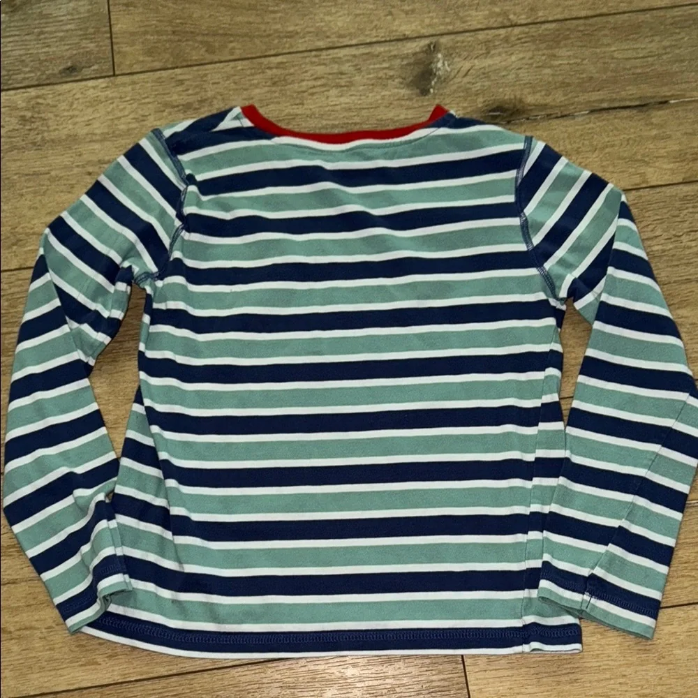 Boden Striped Kids‎ Long Sleeve Shirt - Sage & Navy size 9/10